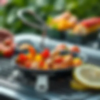 Gourmet Dish Cooked on Electric Grill Delicious dish prepared on electric grill