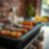 Sizzling meats on an electric grill