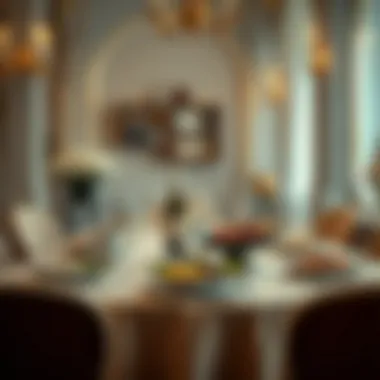 Elegant Dining with Çağ Kebab An elegant dining table set for a meal featuring çağ kebabı