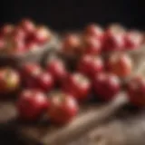 Fresh red apples on a wooden table