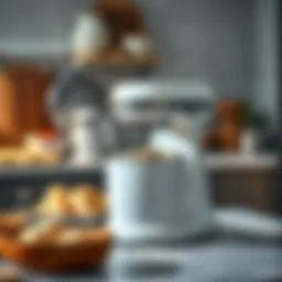 A sleek, modern dough kneading machine on a kitchen countertop