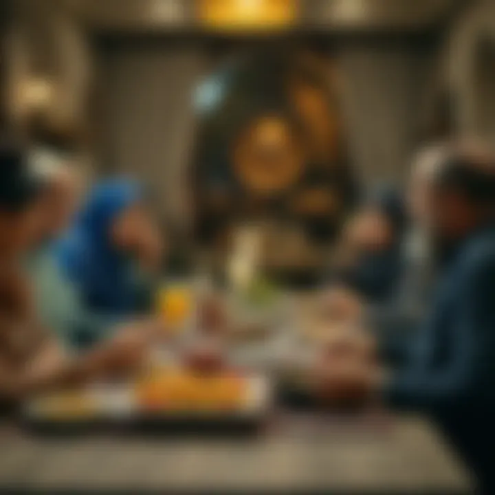 A family gathered around the table sharing iftar