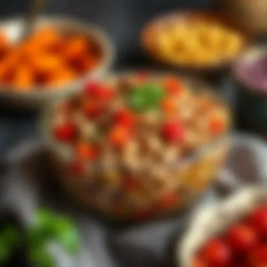 Fermented Bean Salad Delight A vibrant bowl of fermented bean salad showcasing the rich colors of various ingredients