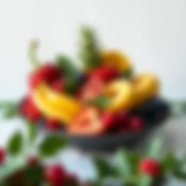 Artfully Crafted Fruit Composition Elegant fruit platter with artistic presentation