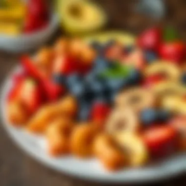 Textured Healthy Fruit Medley Healthy fruit platter with a mix of textures