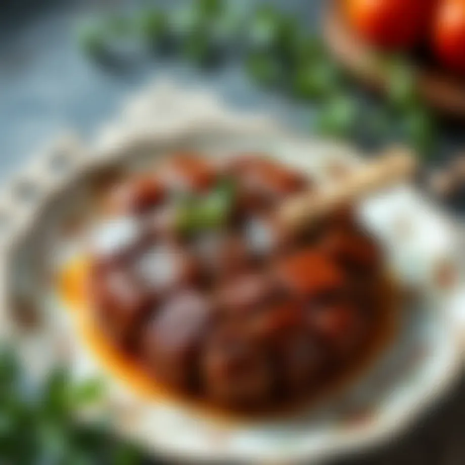 Traditional Galeta Unu Helvası served on a decorative plate