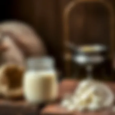 Goat Milk in a Rustic Setting A close-up of goat milk in a rustic setting.