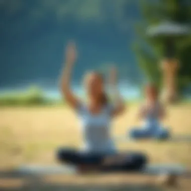 A serene outdoor setting for yoga practice, promoting mental and physical well-being