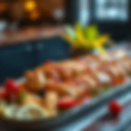 Golden Sis Kebab served elegantly on a traditional platter