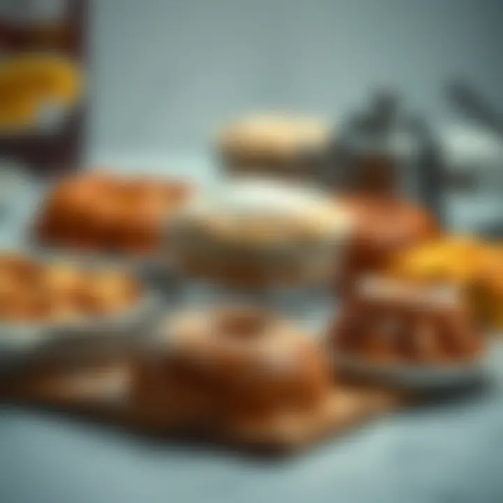 Assorted Baked Delights Created with Kitchen Robot Variety of baked goods made using a dough kneading machine