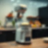 Elegant kitchen setup featuring a dough kneading robot