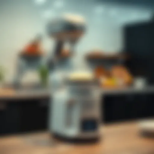 Elegant kitchen setup featuring a dough kneading robot