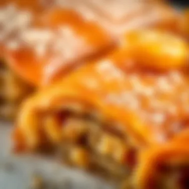 Crispy Golden Baklava Crust Close-up of crispy baklava revealing its golden crust