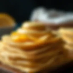 Layers of phyllo dough showcasing texture