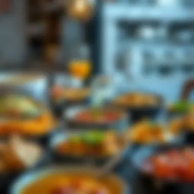 Healthy Iftar Dishes Assortment of healthy iftar dishes including salads and soups