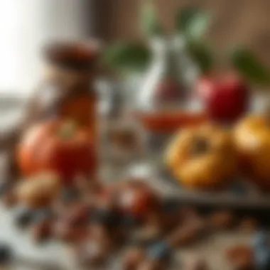 Ingredients for Hoşaf Preparation Ingredients for making hoşaf including dried fruits and water