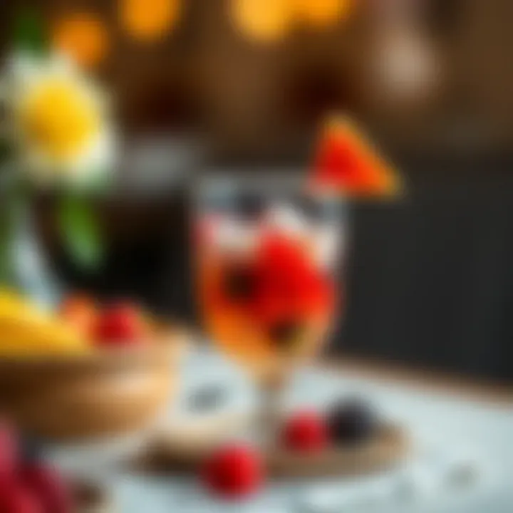 A glass of hoşaf served chilled with fresh fruits