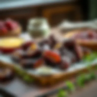 Delicious Dates Presentation Delicious dates on a wooden table