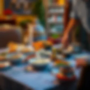 Traditional Iftar Table A beautifully arranged table for iftar featuring traditional dishes