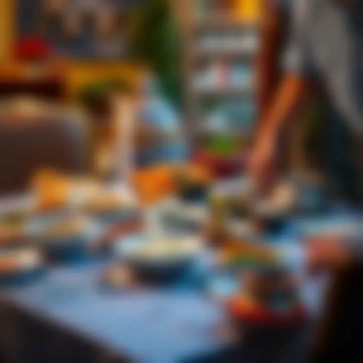 Traditional Iftar Table A beautifully arranged table for iftar featuring traditional dishes