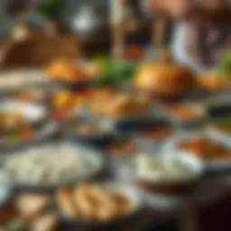 A beautifully arranged iftar table featuring traditional Konya dishes