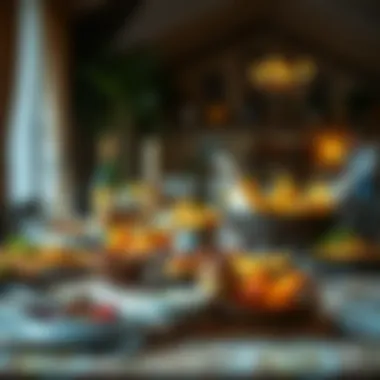 A beautifully arranged dining table for iftar with traditional foods