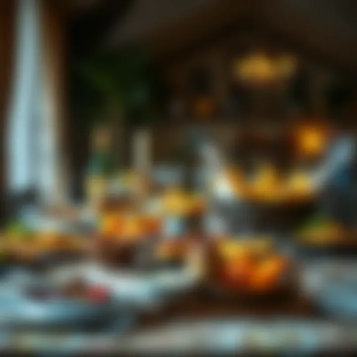 A beautifully arranged dining table for iftar with traditional foods