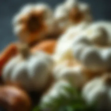 Essentials of Garlic Yogurt Close-up of ingredients: garlic and yogurt