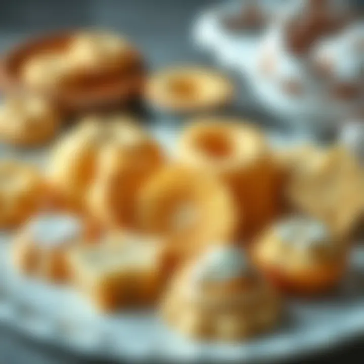 Diverse Shapes of Semolina Helva Variety of semolina helva shapes displayed artistically