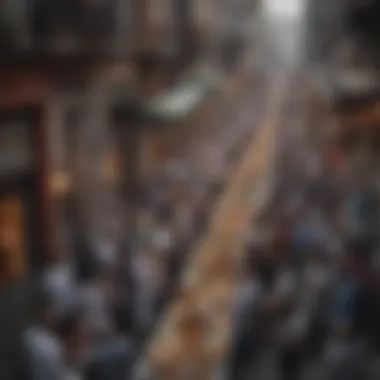 A bustling street scene in Istanbul as families gather to break their fast.