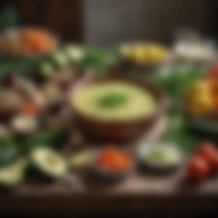 Fresh zucchinis and ingredients laid out on a rustic kitchen table