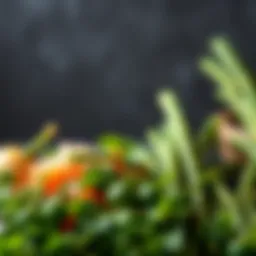 Fresh green vegetables rich in nutrients