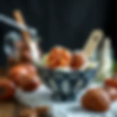 Delicious chestnut candy presented in a decorative bowl