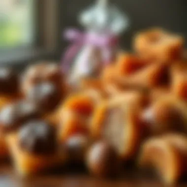 A selection of various chestnut candy varieties arranged artistically