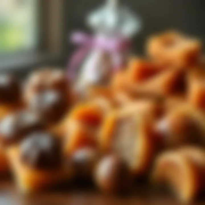 A selection of various chestnut candy varieties arranged artistically