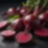 Vibrant red beetroot showcasing its rich color and texture