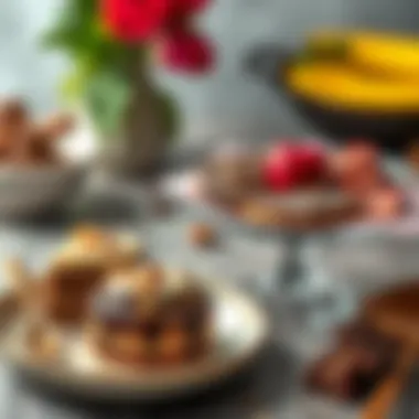 Culinary Art: Desserts Enhanced by Ulker Chocolate Artfully arranged desserts featuring Ulker chocolate as a key ingredient.