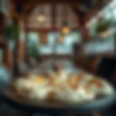 Cozy Restaurant Environment for Kıymalı Pide A cozy restaurant ambiance showcasing kıymalı pide