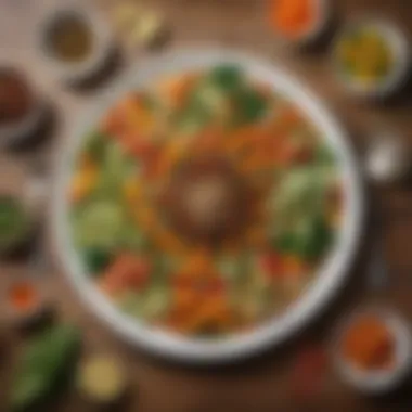 A beautifully arranged plate of vegetables seasoned with Knorr Sebzeli Çeşni.