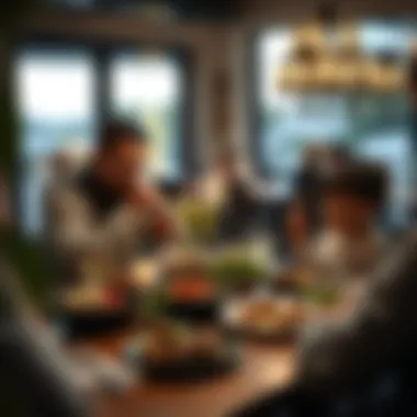 Family enjoying a modern iftar meal with kofte specialties