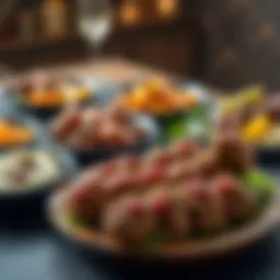 Delicious variety of kofte dishes arranged elegantly