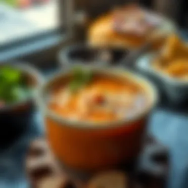 Lentil Soup Delight A close-up of a steaming pot of lentil soup, a staple in iftar meals