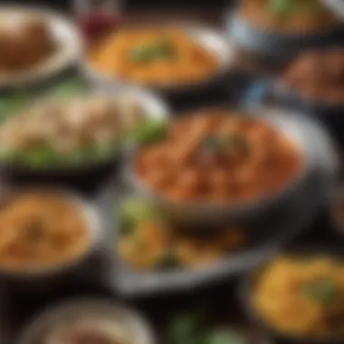 A close-up of delicious local dishes prepared for iftar