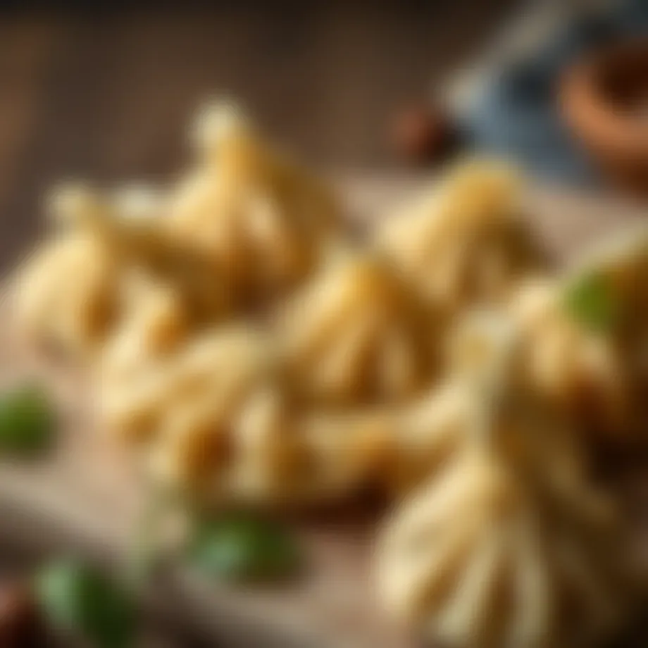 Traditional Turkish dumplings made with a mold