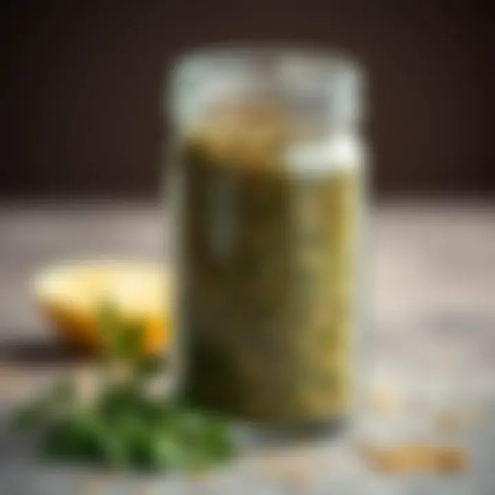 Dried parsley and lemon mixture in a glass jar