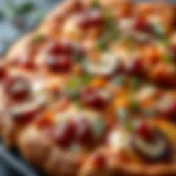 A close-up of a freshly baked Ordu Pide, showcasing its crispy edges and rich toppings