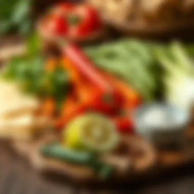 Quality Ingredients for Authentic Ordu Pide Ingredients for Ordu Pide laid out, including fresh vegetables and spices, symbolizing quality