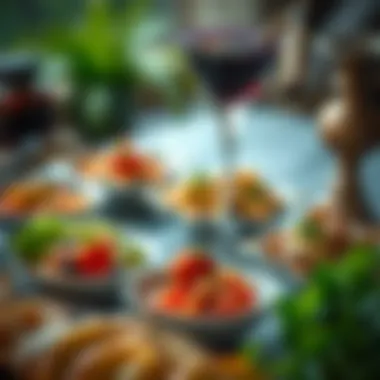A selection of rich appetizers and salads for iftar.