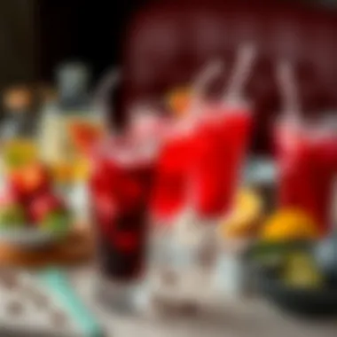 Refreshing Iftar Beverages A refreshing beverage spread ideal for iftar gatherings.