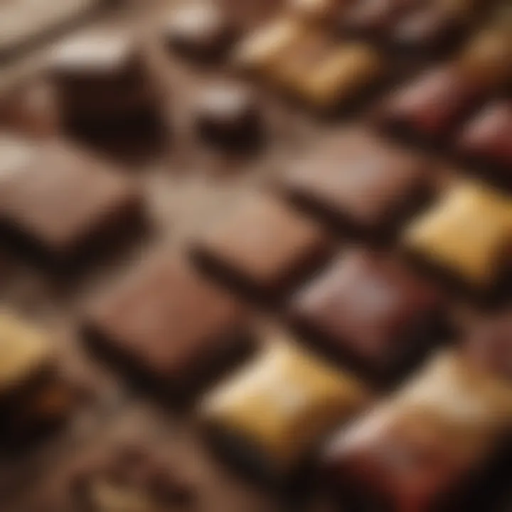 An assortment of cocoa packaging showcasing different brands and qualities